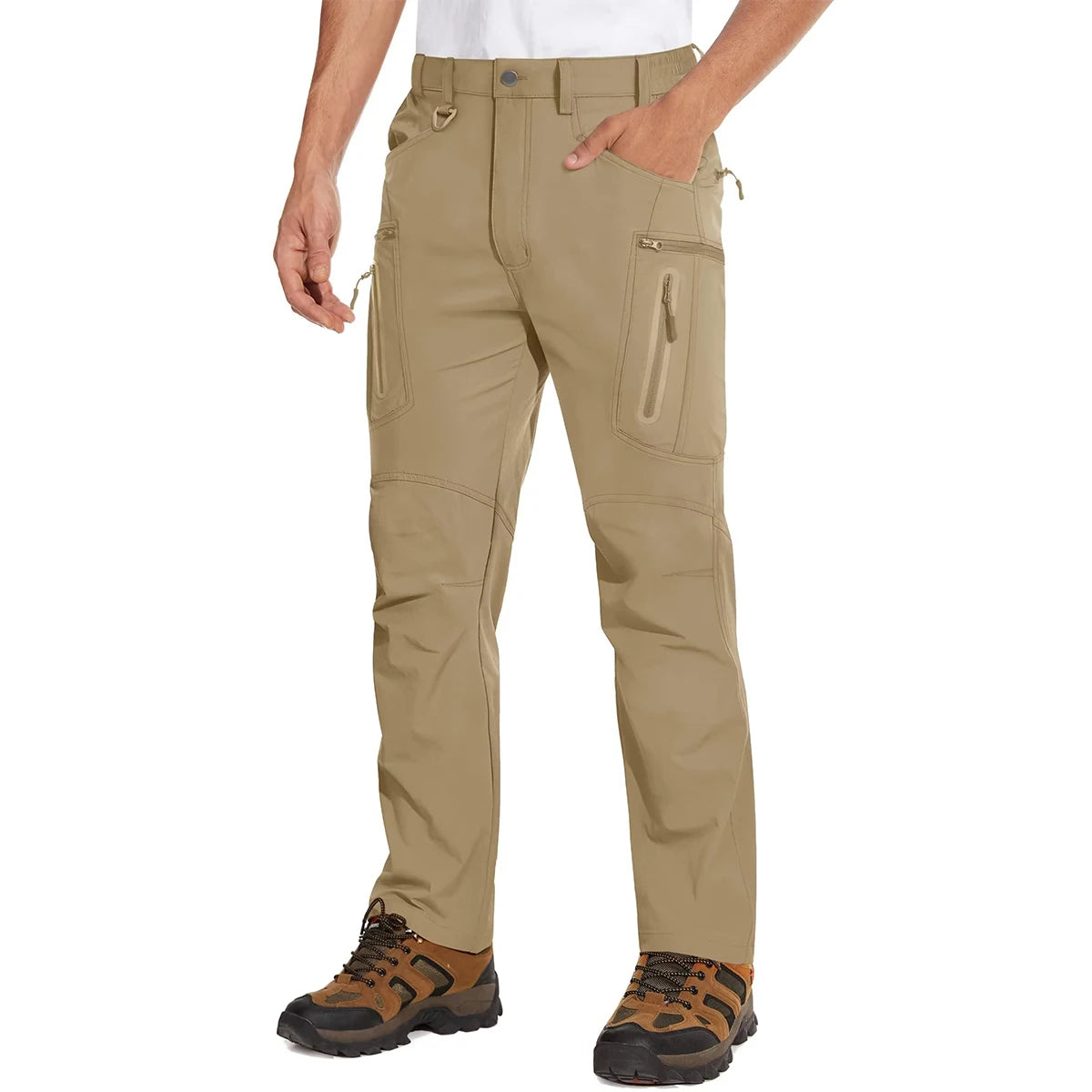 Calça de caminhada leve MAGCOMSEN para homem, estilo cargo, verão, nylon de secagem rápida, impermeável, para pesca e uso casual ao ar livre.