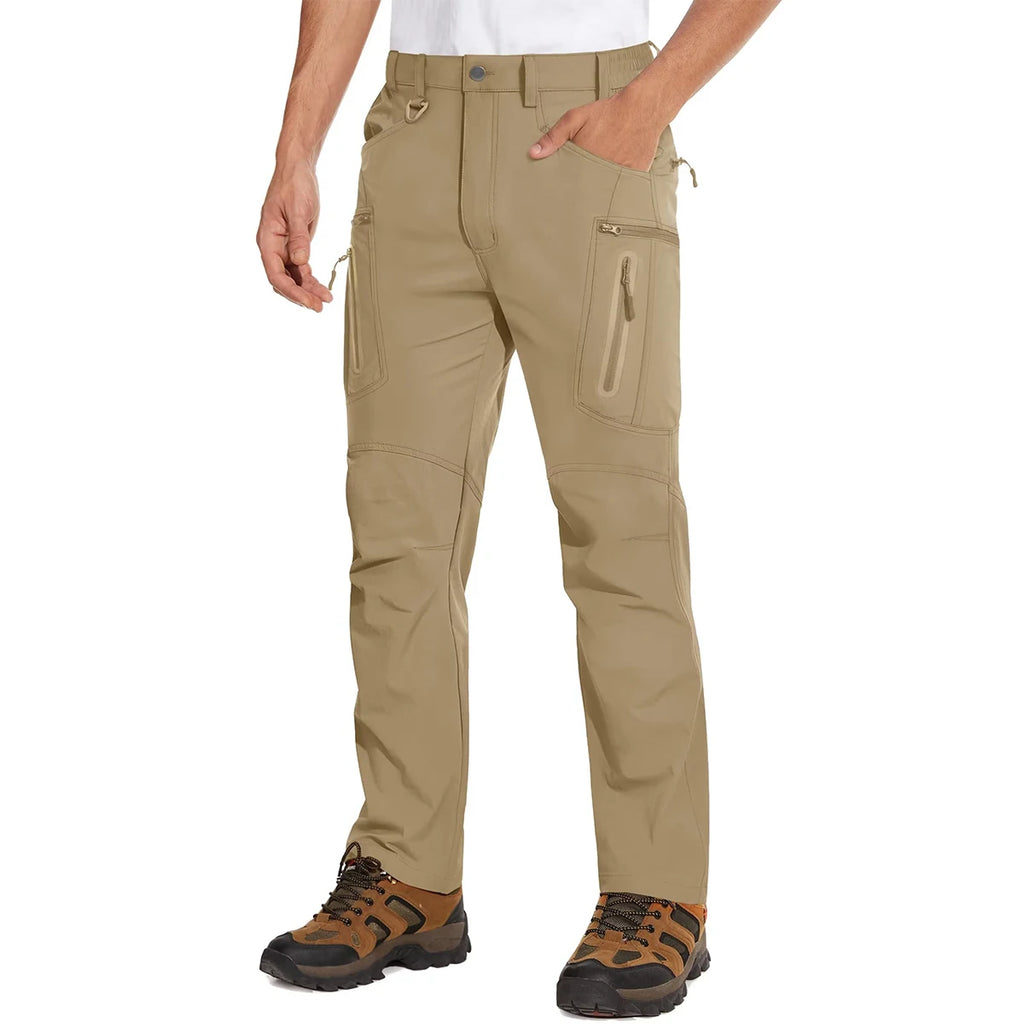 Calça de caminhada leve MAGCOMSEN para homem, estilo cargo, verão, nylon de secagem rápida, impermeável, para pesca e uso casual ao ar livre.