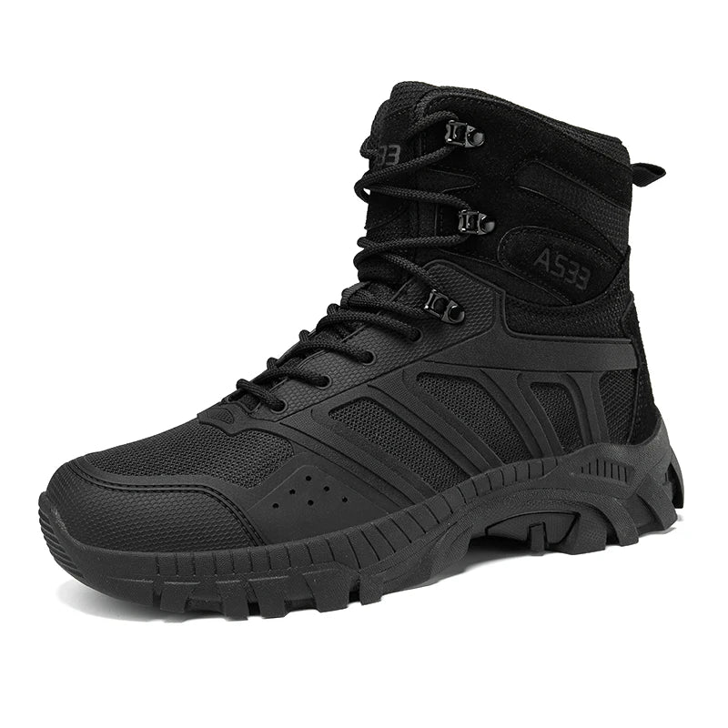 Botas táticas masculinas com cadarço, estilo militar, para trabalho no deserto, caminhadas, escaladas e uso no tornozelo. Botas unissex, tamanhos grandes, marca impermeáveis.