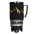 Fogão a gás para camping, conjunto de panela e fogão para uso externo, com economia de energia, capacidade de 1400ml.