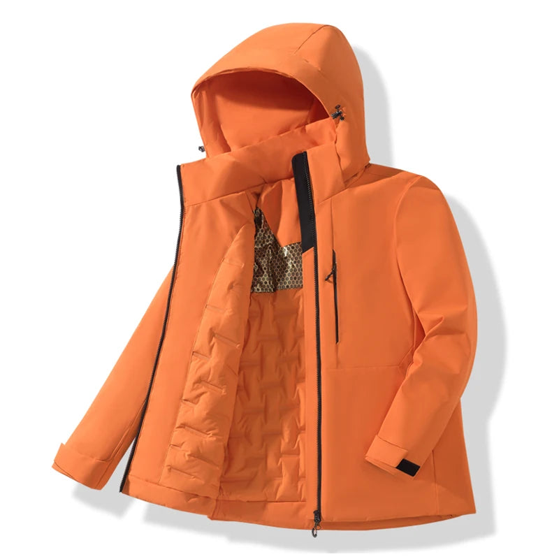 Jaquetas de lã impermeáveis unissex JNLN, corta-vento térmico de inverno para homens e mulheres, ideais para caminhadas, camping, esqui e escalada.