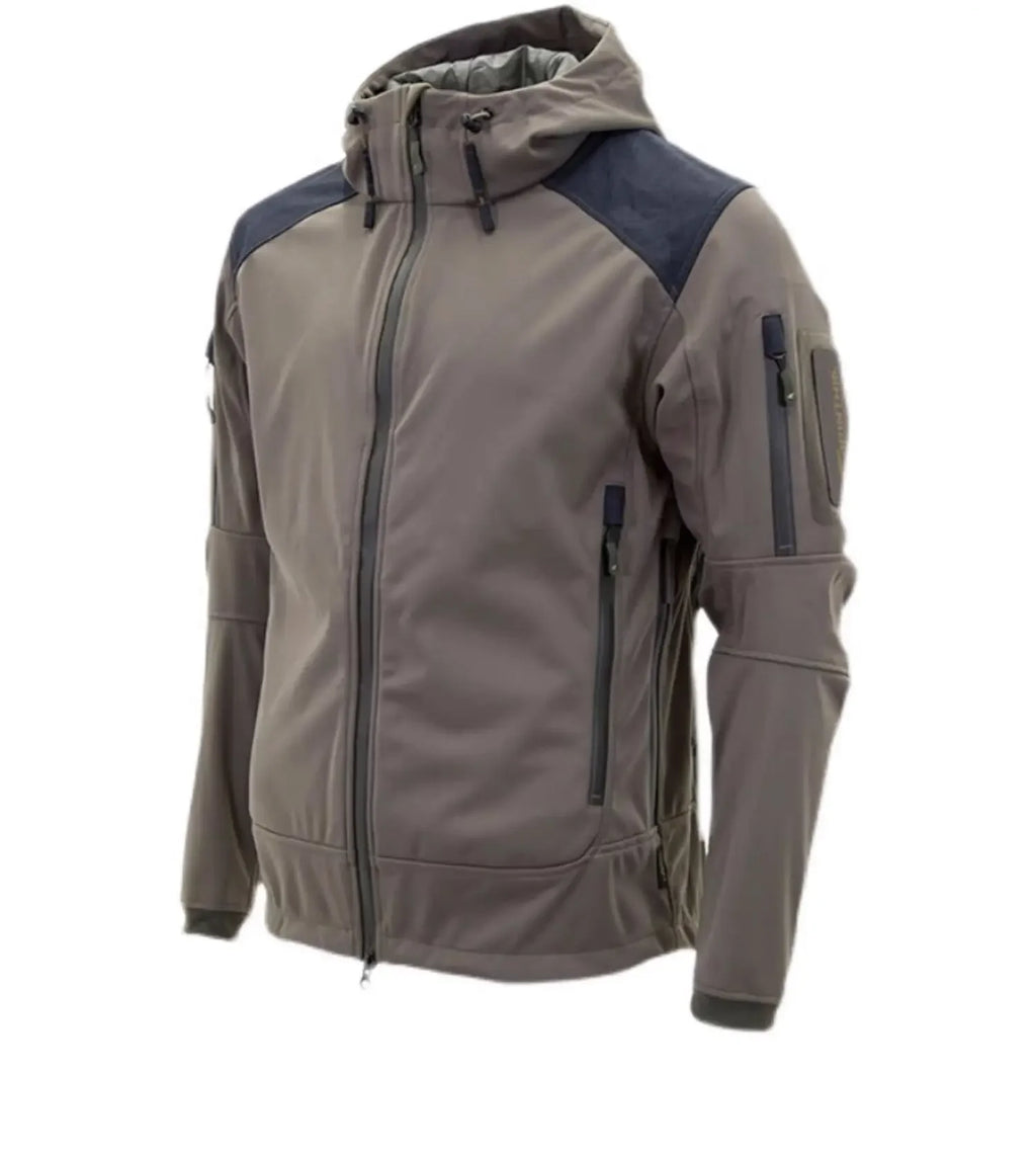 Jaqueta masculina leve e quente com estampa camuflada 2026 - Casaco de ciclismo de algodão para frio, à prova de vento, com capuz e vários bolsos.