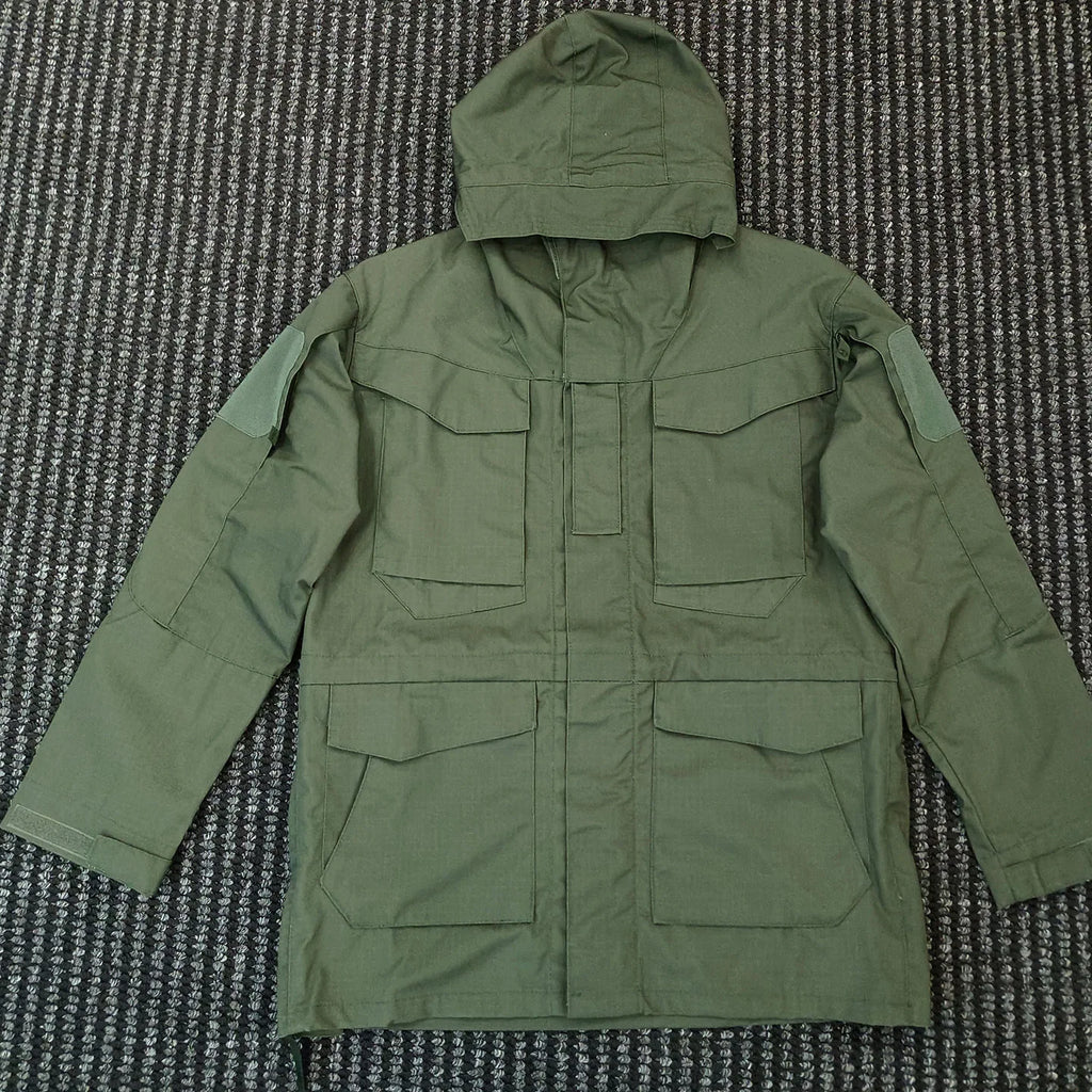 Jaqueta corta-vento tática casual M65 UK US para homens, impermeável, estilo piloto de voo, com capuz, para caça e campo.