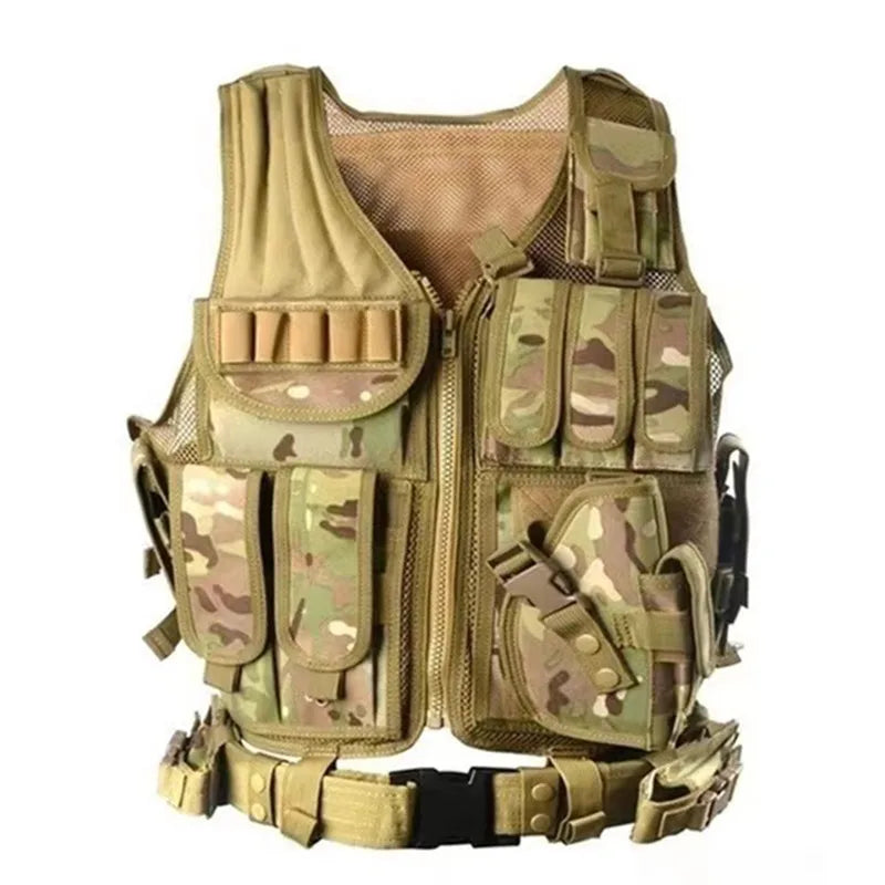 Colete Tático SWAT Respirável, Colete de Armadura Militar para Combate, Segurança, Caça, Exército, Atividades ao Ar Livre, Jogos de CS, Airsoft, Jaqueta de Treinamento