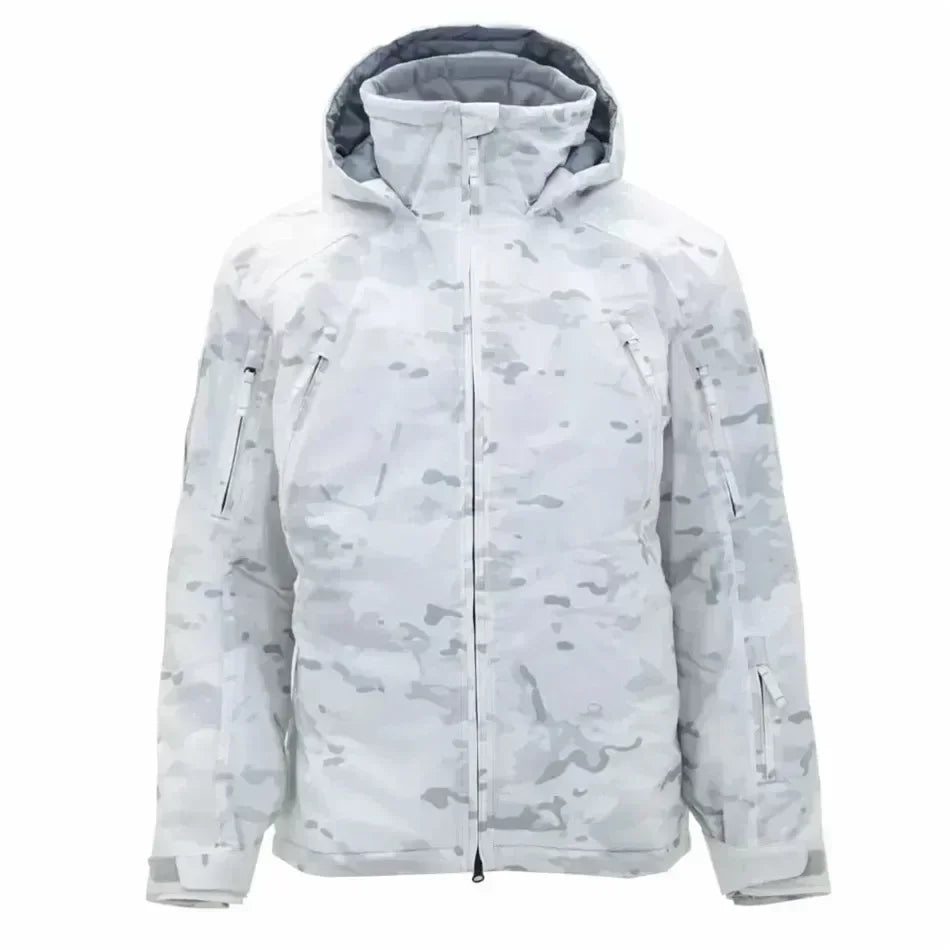 Jaqueta Tática de Inverno 4.0 Corta-Vento Grossa, Impermeável e Quente com Capuz para Homens, Ideal para Camping, Caminhadas e Caça.