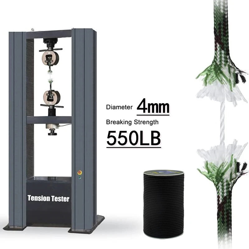 Corda de paracord militar 550, 100 m, 50 m, 31 m, 7 fios, 4 mm, corda de paraquedas, equipamento de sobrevivência para camping e atividades ao ar livre, confecção de pulseiras, corda para barraca.