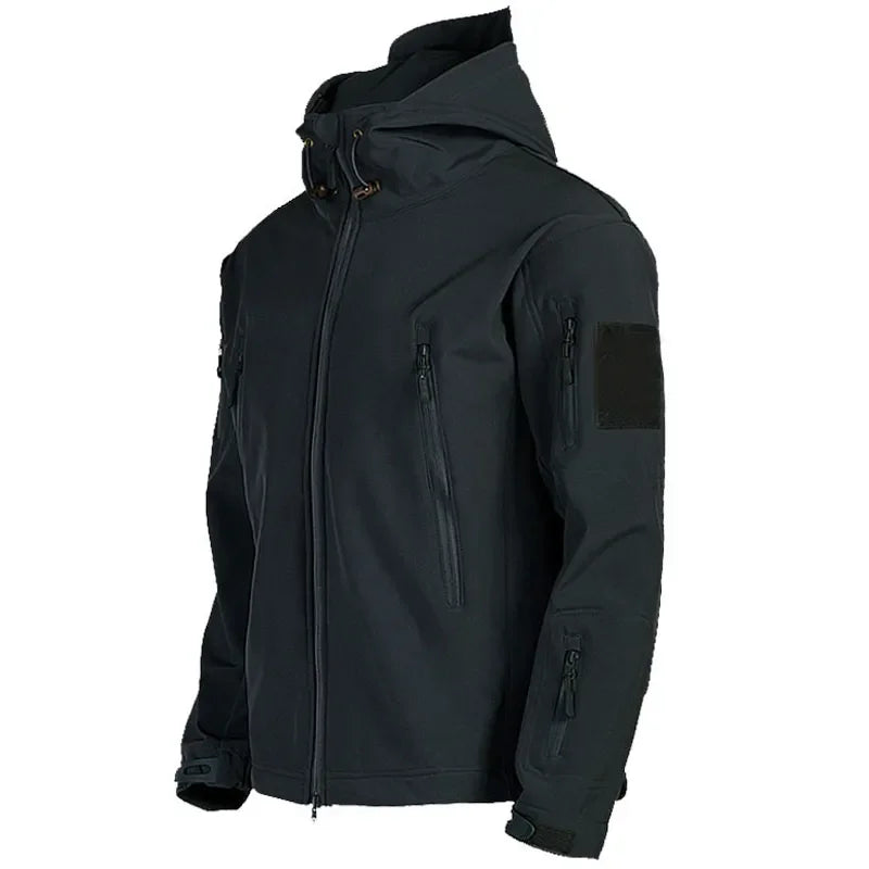 Jaqueta impermeável masculina modelo 2024, estilo softshell, para atividades ao ar livre, com forro de lã, ideal para mulheres. Modelo à prova de vento, impermeável, respirável e com capuz.