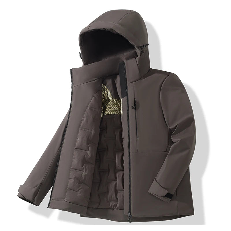 Jaquetas de lã impermeáveis unissex JNLN, corta-vento térmico de inverno para homens e mulheres, ideais para caminhadas, camping, esqui e escalada.