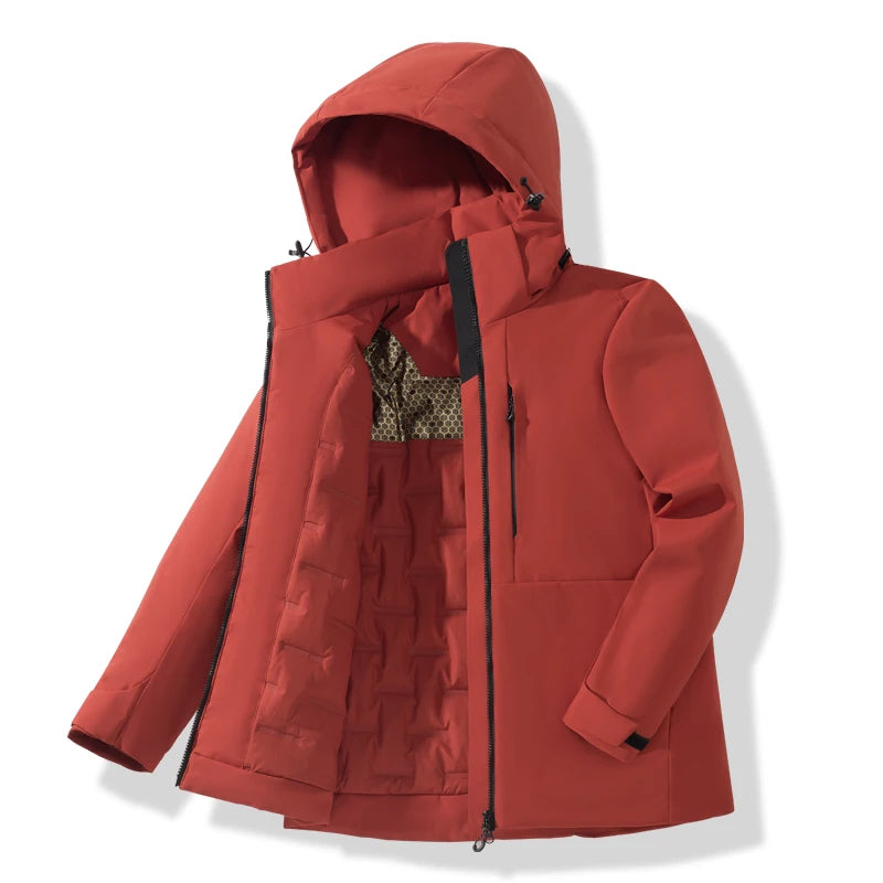 Jaquetas de lã impermeáveis unissex JNLN, corta-vento térmico de inverno para homens e mulheres, ideais para caminhadas, camping, esqui e escalada.