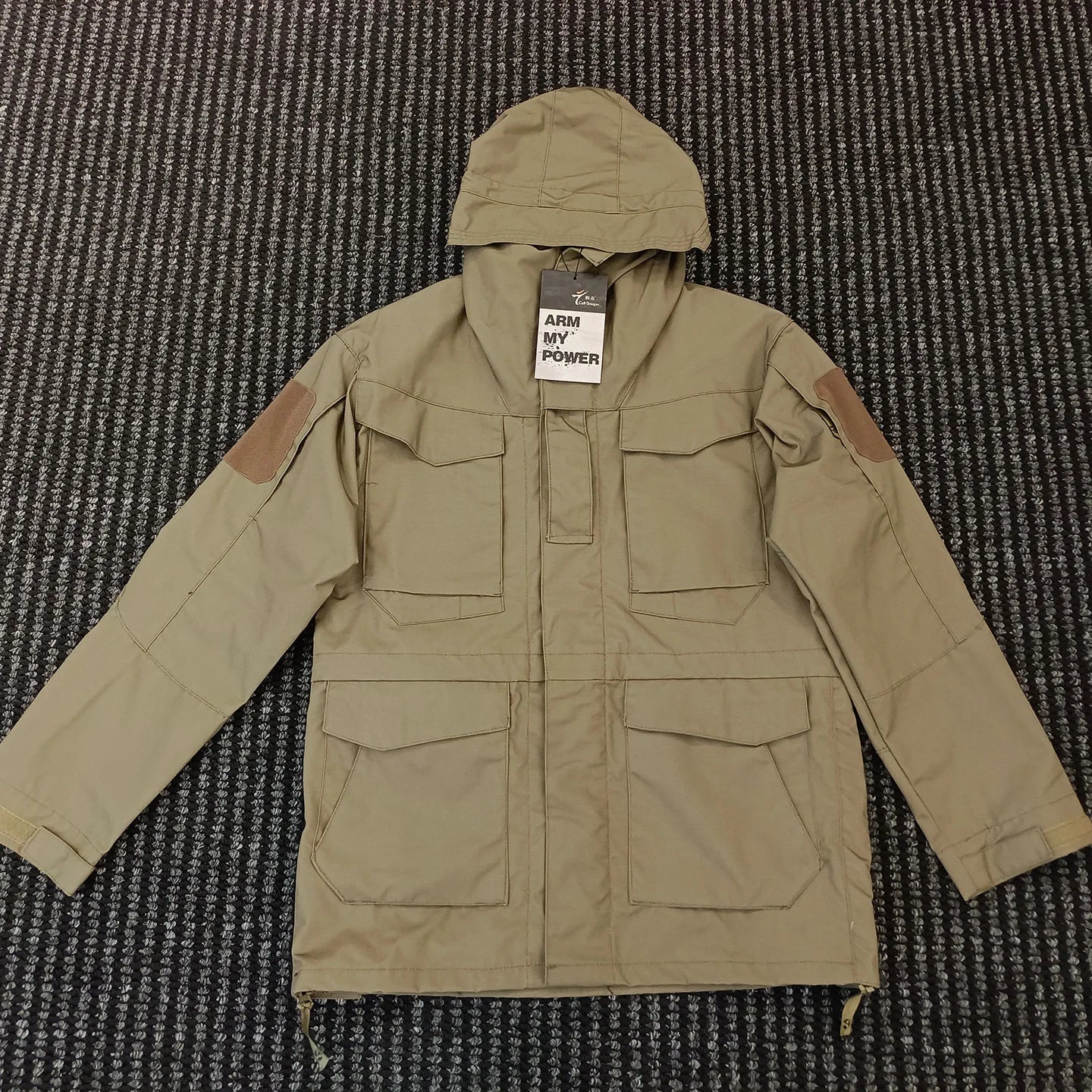 Jaqueta corta-vento tática casual M65 UK US para homens, impermeável, estilo piloto de voo, com capuz, para caça e campo.