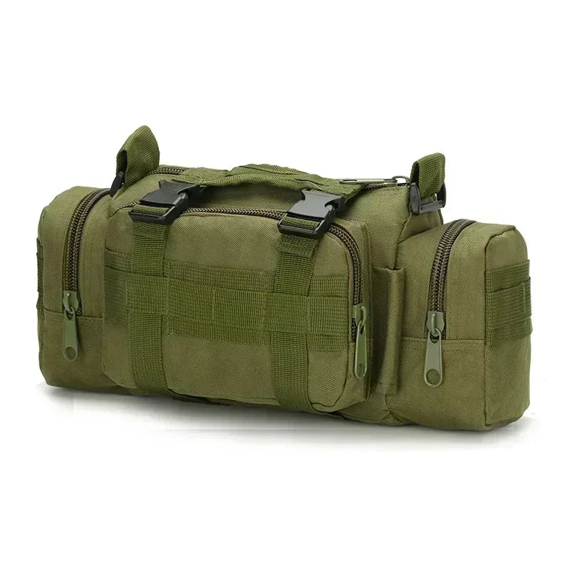 Mochila impermeável para montanhismo e atividades ao ar livre, em tecido Oxford 600D, ideal para camping, trilhas e pesca.