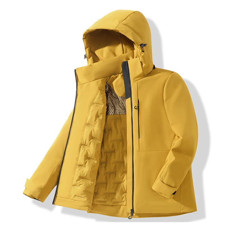 Jaquetas de lã impermeáveis unissex JNLN, corta-vento térmico de inverno para homens e mulheres, ideais para caminhadas, camping, esqui e escalada.