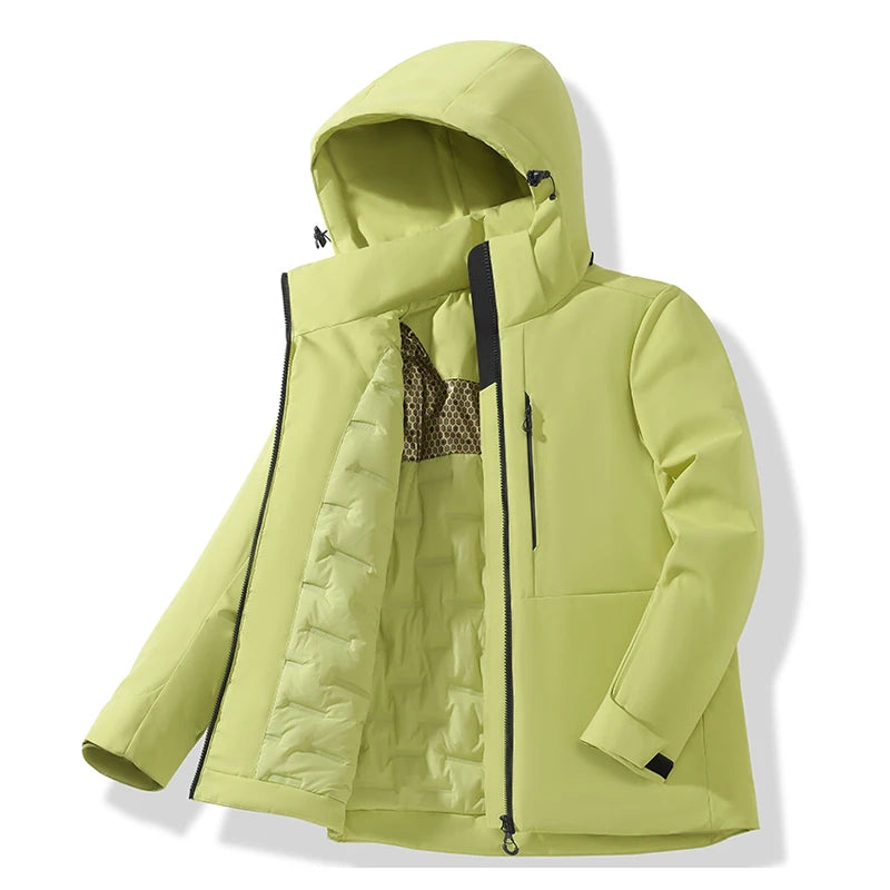 Jaquetas de lã impermeáveis unissex JNLN, corta-vento térmico de inverno para homens e mulheres, ideais para caminhadas, camping, esqui e escalada.