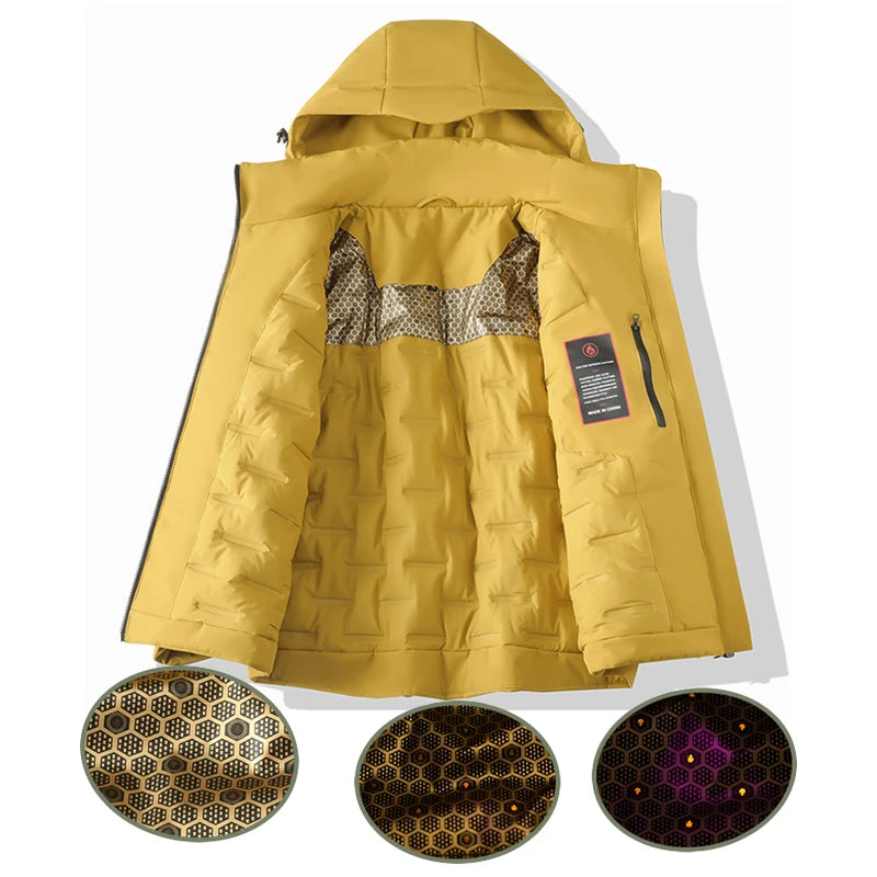 Jaquetas de lã impermeáveis unissex JNLN, corta-vento térmico de inverno para homens e mulheres, ideais para caminhadas, camping, esqui e escalada.