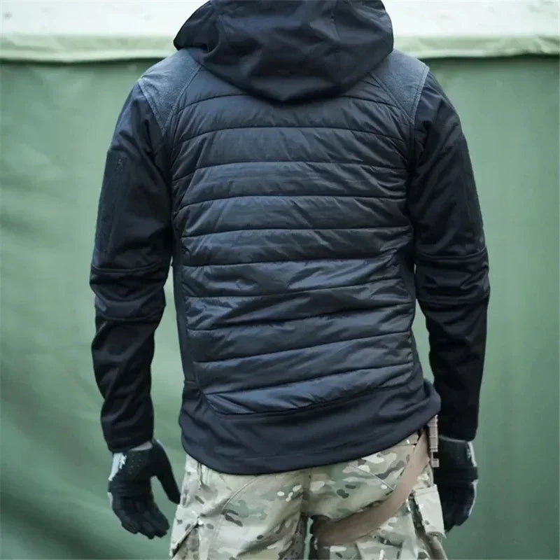 Jaqueta tática Outdoor Soft Shell ISG2.0 aprimorada, à prova de vento e impermeável, com capuz removível, ideal para caminhadas e caça.
