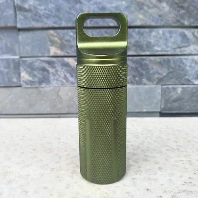 Kit de primeiros socorros de emergência CNC à prova d'água para uso externo, equipamento de sobrevivência e segurança, frasco de comprimidos de alumínio para camping, caixa de armazenamento EDC para tanque.