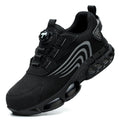 Sapatos de segurança masculinos com fecho rotativo, resistentes a impactos e perfurações, calçados esportivos modernos e profissionais de segurança.