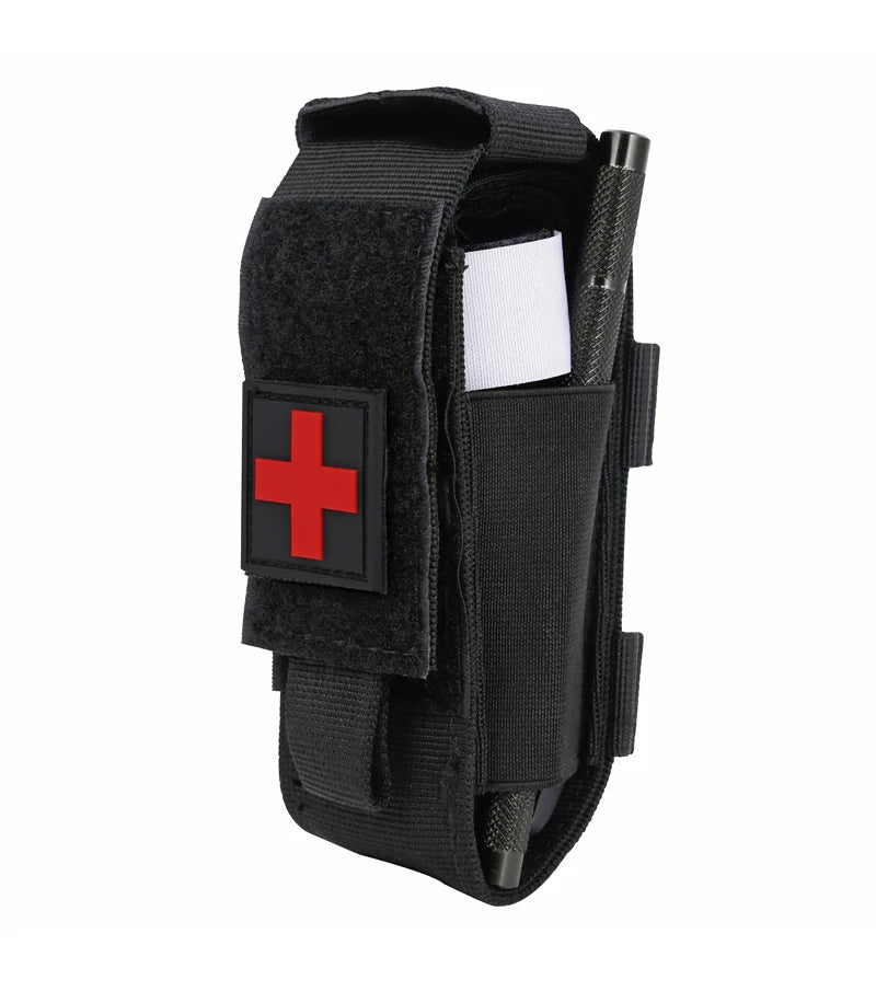 Torniquete tático de primeiros socorros, novo, em haste de alumínio, para sobrevivência, hemostasia, segunda geração, aprimorado, para uso repetido e reforçado.