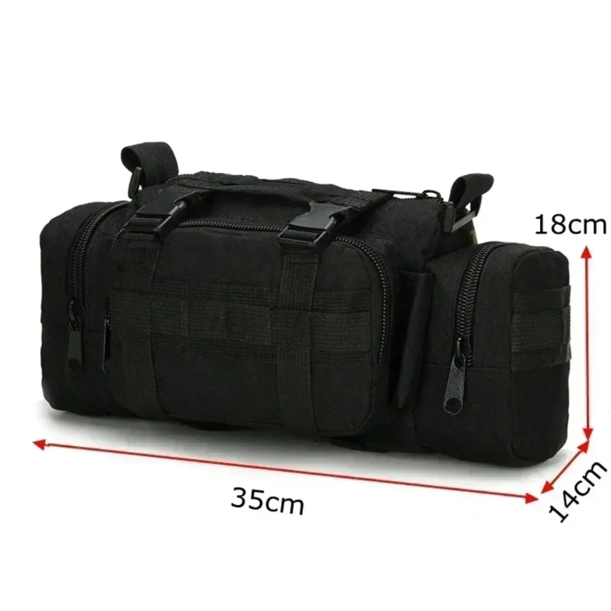 Mochila impermeável para montanhismo e atividades ao ar livre, em tecido Oxford 600D, ideal para camping, trilhas e pesca.