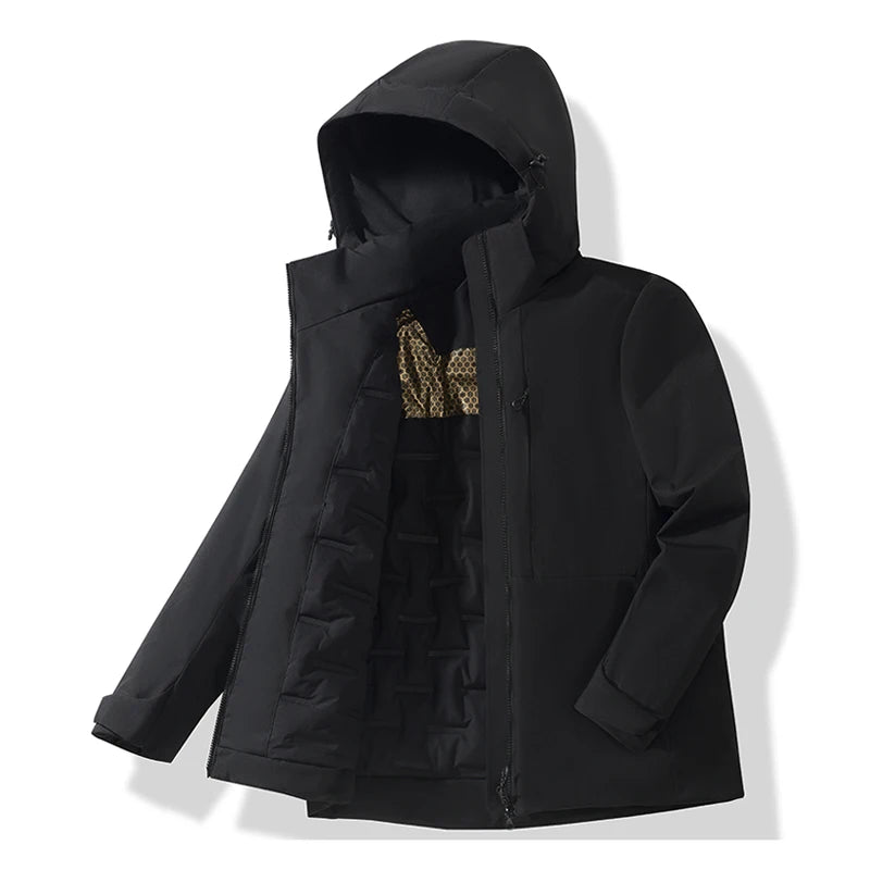 Jaquetas de lã impermeáveis unissex JNLN, corta-vento térmico de inverno para homens e mulheres, ideais para caminhadas, camping, esqui e escalada.