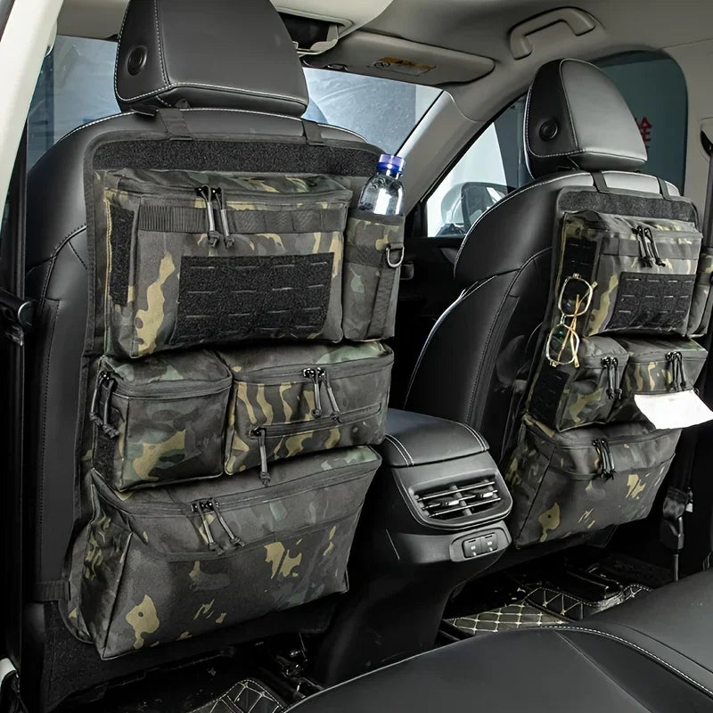 Bolsa organizadora multifuncional para bagagem e armazenamento, bolsa tática para guardar objetos nos bancos traseiros do carro, bolsa para pendurar no banco traseiro.