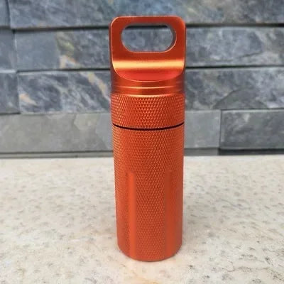 Kit de primeiros socorros de emergência CNC à prova d'água para uso externo, equipamento de sobrevivência e segurança, frasco de comprimidos de alumínio para camping, caixa de armazenamento EDC para tanque.