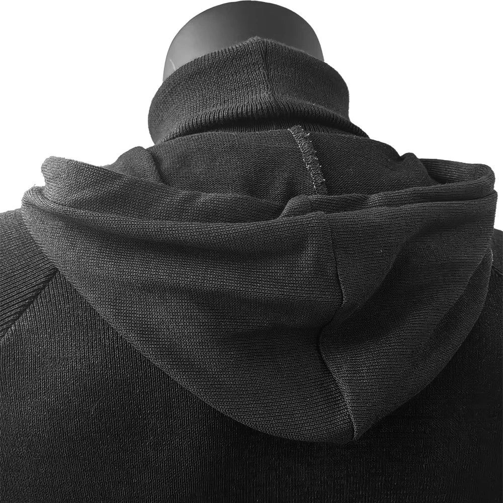Roupa com capuz e proteção para o pescoço, nível 5 de proteção contra cortes, em conformidade com as normas EN388 e CE da UE. Ideal para atividades ao ar livre, autodefesa e resistência a cortes.